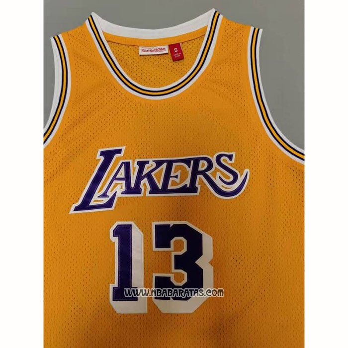 Camiseta Los Angeles Lakers Wilt Chamberlain #13 Mitchell & Ness 1971-72 Amarillo